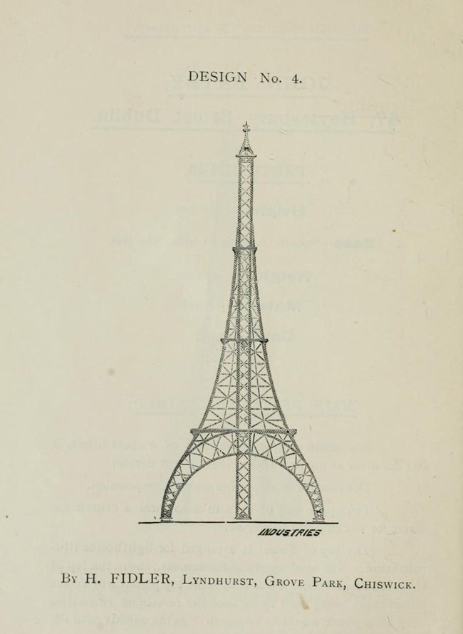 Competitive Designs for the great tower for London in 1890