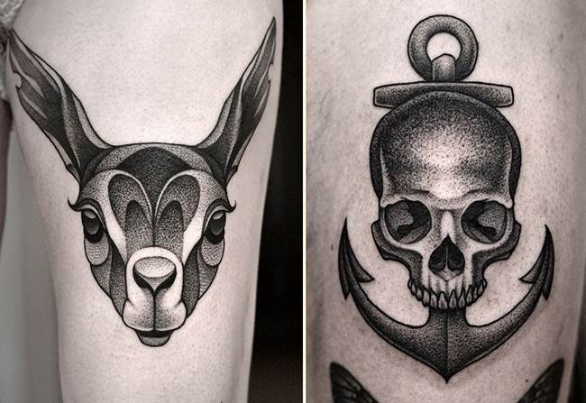 Sensational Black and White Tattoo By Kamil Czapiga